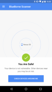 BlueBorne Scanner (Nexus 5X): You Are Safe!